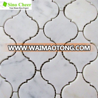 Italy white lantern marble mosaic tile for wall decoration