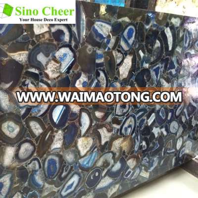 Beautiful shape Blue Agate marble slab tile