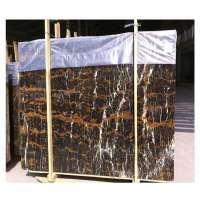 Good selling Afghanistan Black Portoro Marble Gold Flower Tiles